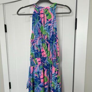 Lilly Pulitzer Pamelyn Dress Blue Grotto Beleaf in Yourself Size 6 like new